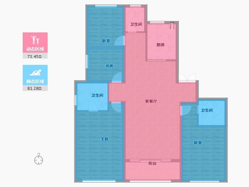 甘肃省-兰州市-兰石豪布斯卡-140.50-户型库-动静分区