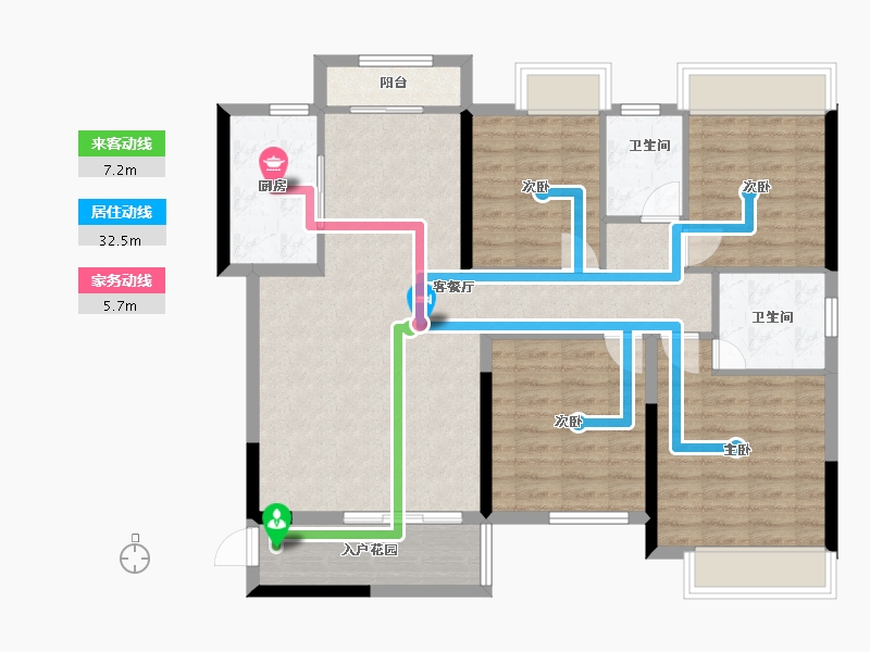 广西壮族自治区-南宁市-翡翠时光-103.40-户型库-动静线