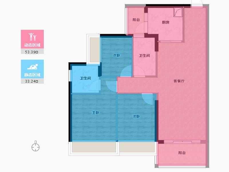 广东省-惠州市-碧桂园南站新城-82.30-户型库-动静分区