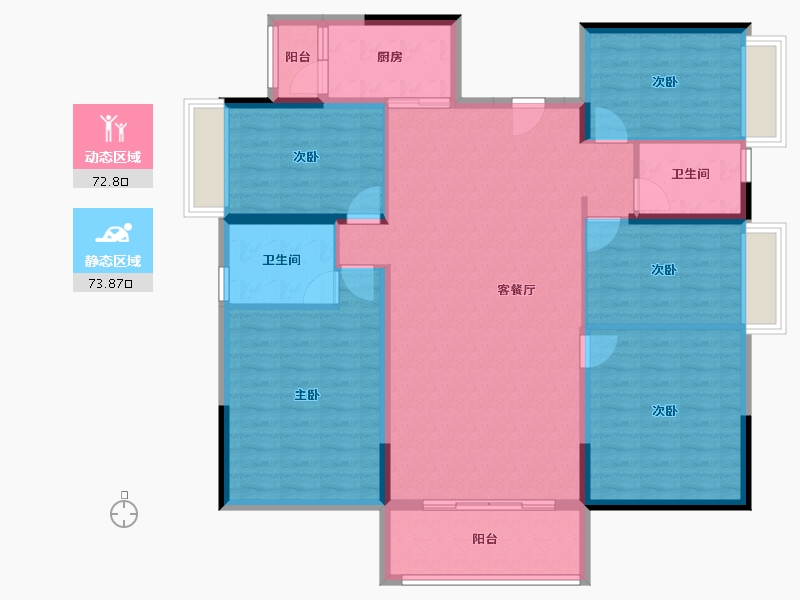 广西壮族自治区-南宁市-翡翠时光-133.20-户型库-动静分区