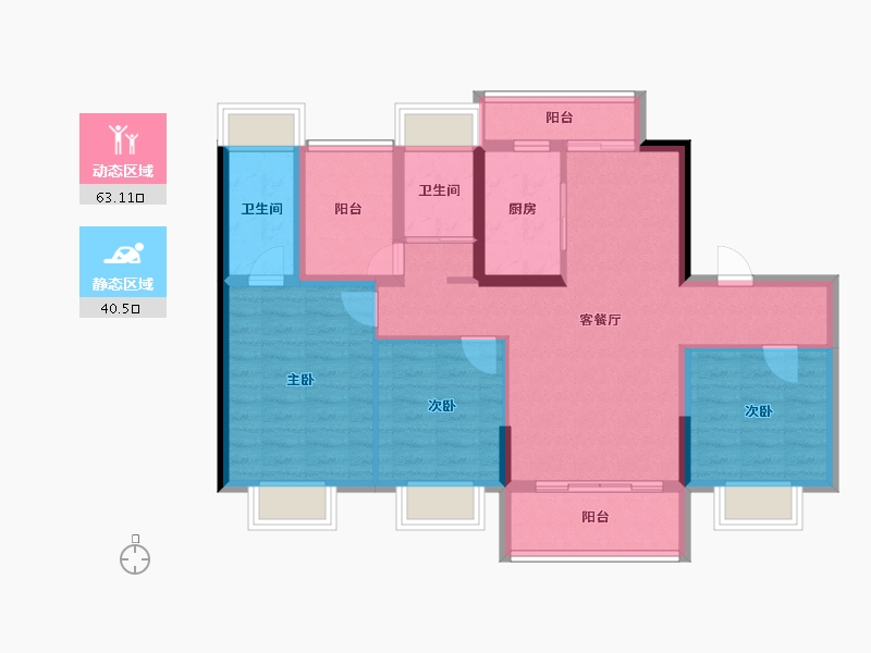 广东省-珠海市-碧桂园·华发海湾壹号-92.00-户型库-动静分区