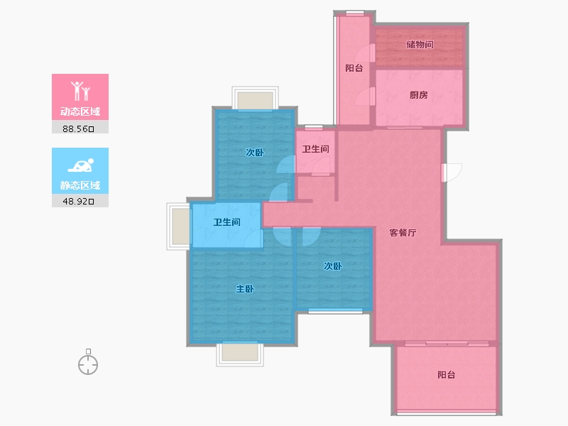 广东省-珠海市-海明湾-124.97-户型库-动静分区