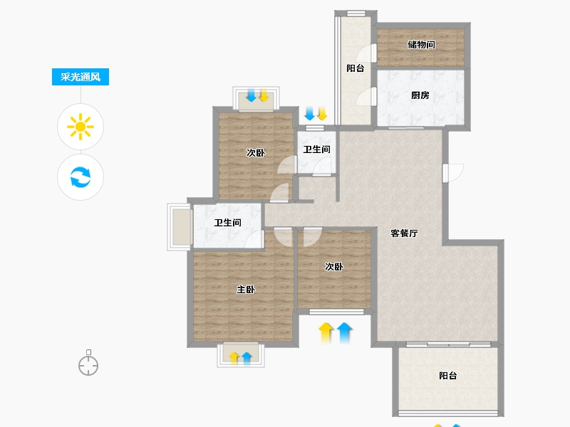 广东省-珠海市-海明湾-124.97-户型库-采光通风