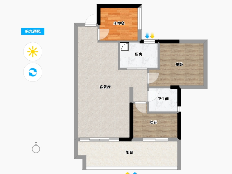 广西壮族自治区-南宁市-东方尊府-66.00-户型库-采光通风