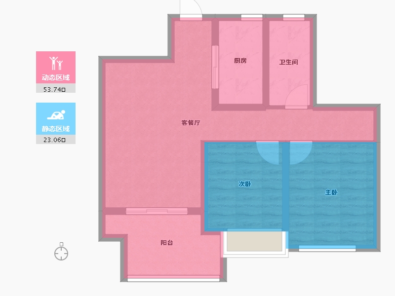 浙江省-杭州市-杭房悦东方-68.00-户型库-动静分区