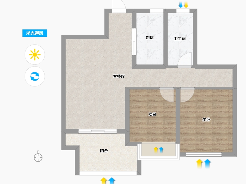 浙江省-杭州市-杭房悦东方-68.00-户型库-采光通风