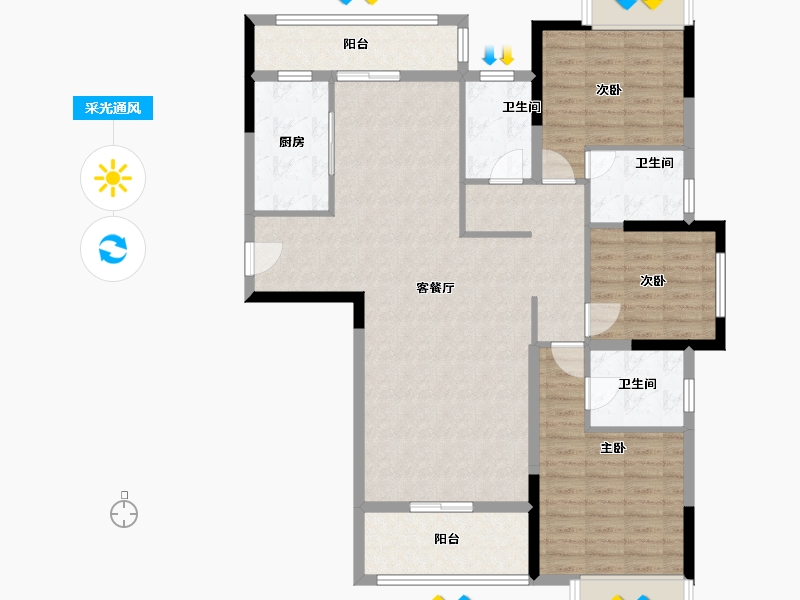 广西壮族自治区-南宁市-翡翠时光-117.00-户型库-采光通风