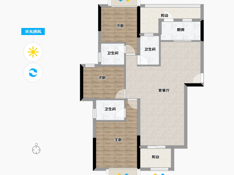 广西壮族自治区-南宁市-翡翠时光-100.80-户型库-采光通风