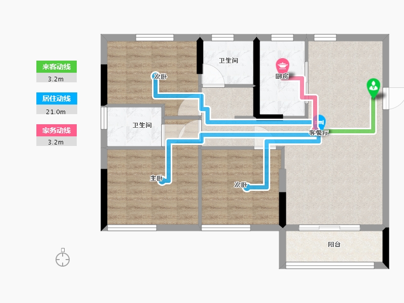 福建省-福州市-金地五四领峯-76.00-户型库-动静线