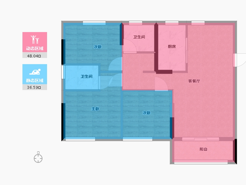 福建省-福州市-金地五四领峯-76.00-户型库-动静分区