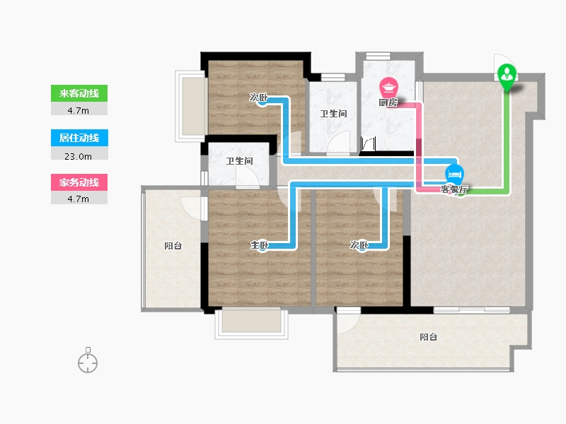 广西壮族自治区-南宁市-东方尊府-94.62-户型库-动静线