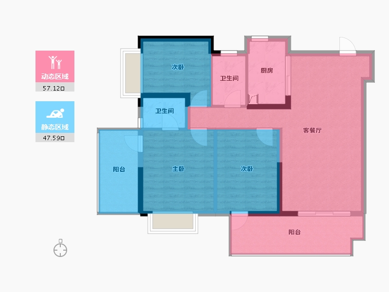 广西壮族自治区-南宁市-东方尊府-94.62-户型库-动静分区