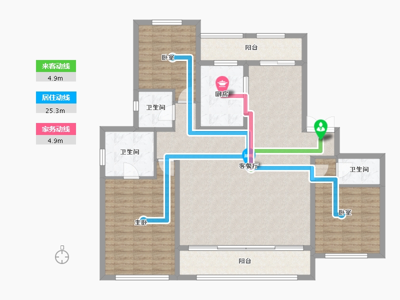 甘肃省-兰州市-兰石豪布斯卡-126.18-户型库-动静线