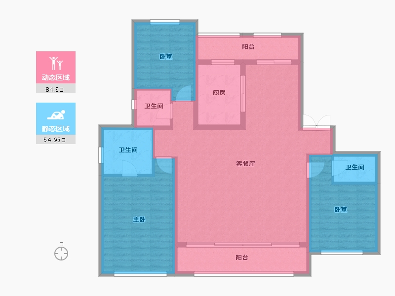 甘肃省-兰州市-兰石豪布斯卡-126.18-户型库-动静分区