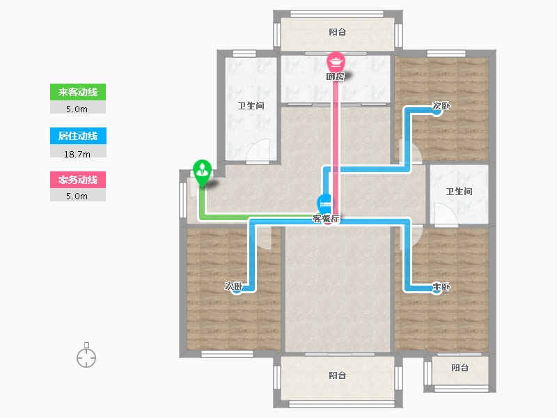 江苏省-南通市-晏园河东老街-130.00-户型库-动静线