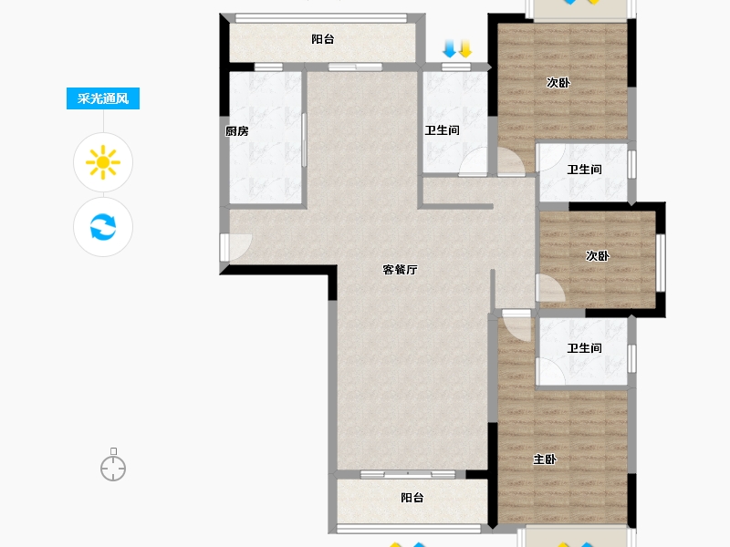 广西壮族自治区-南宁市-翡翠时光-120.20-户型库-采光通风