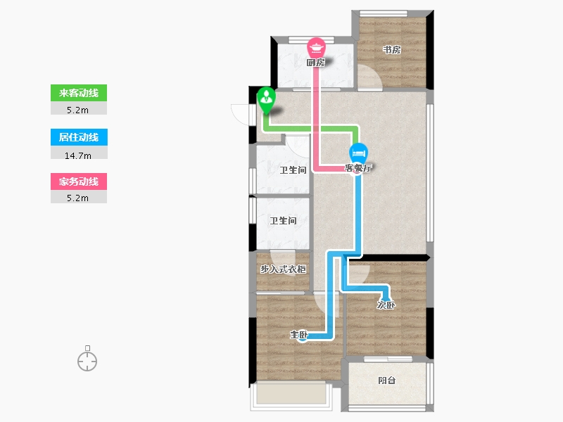 浙江省-杭州市-顺源府-76.20-户型库-动静线