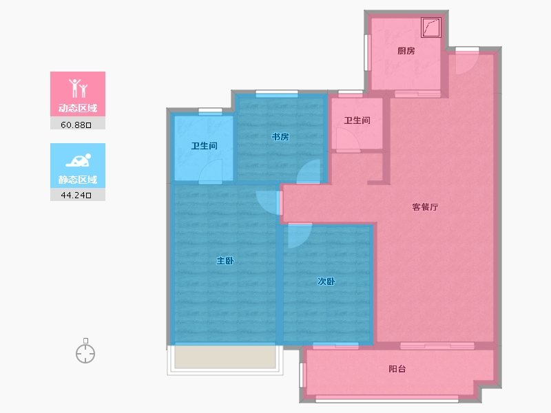 陕西省-咸阳市-旭城九鼎汇-0.00-户型库-动静分区