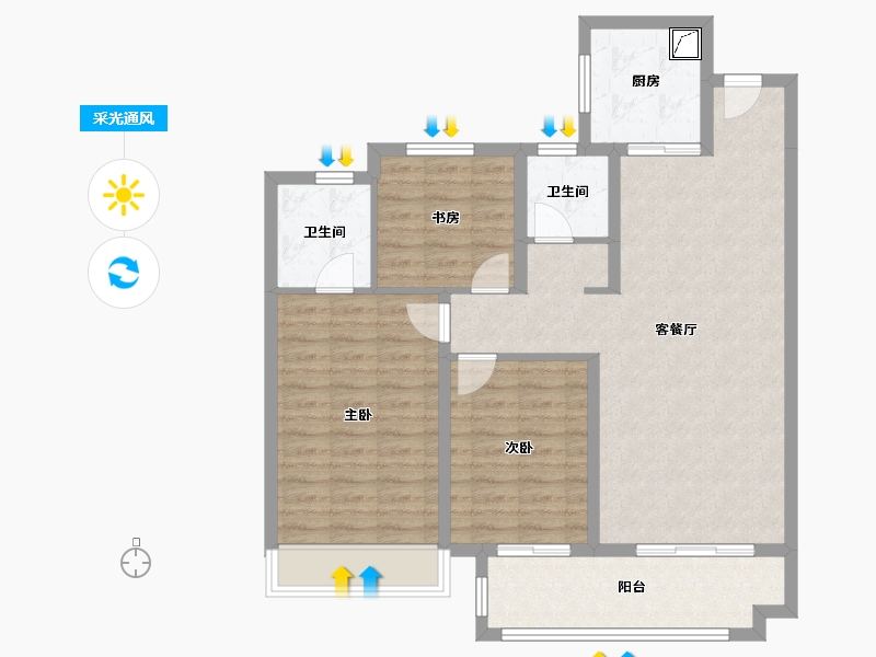 陕西省-咸阳市-旭城九鼎汇-0.00-户型库-采光通风