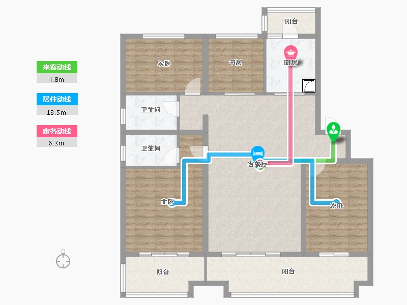 河南省-商丘市-碧桂园天悦三期-129.46-户型库-动静线