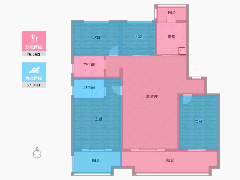 河南省-商丘市-碧桂园天悦三期-129.46-户型库-动静分区