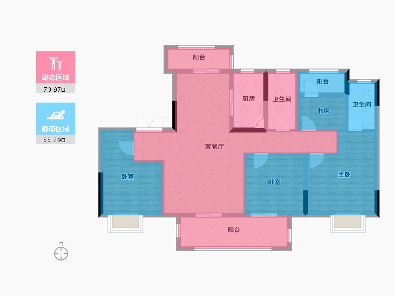 广东省-佛山市-世茂弘阳绿岛湖公馆-112.33-户型库-动静分区