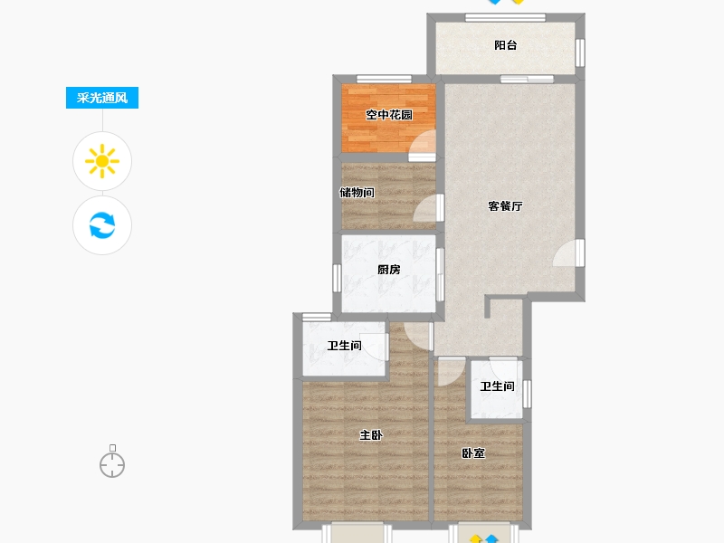 广东省-佛山市-保利中交大都汇-80.68-户型库-采光通风