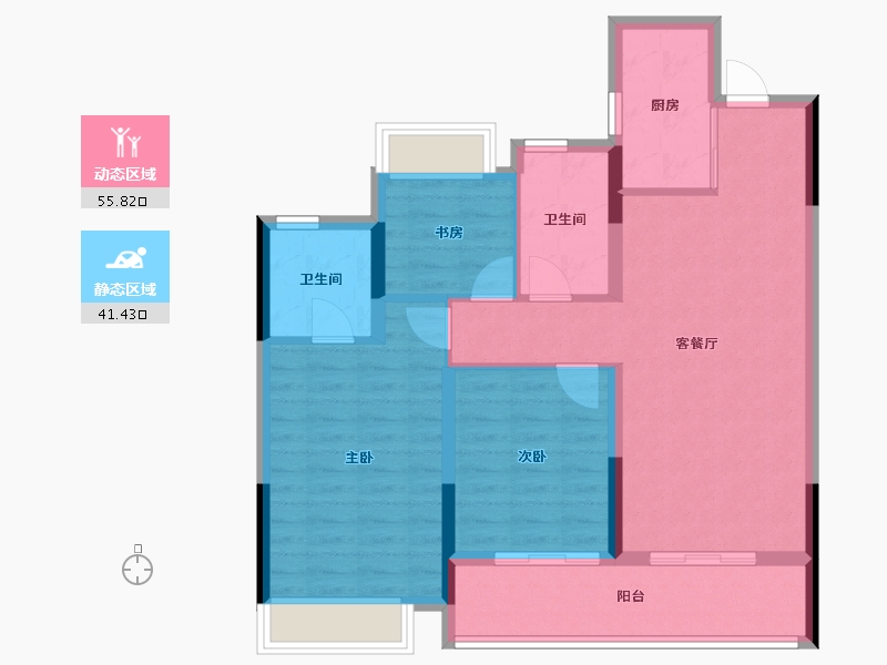 浙江省-杭州市-大家坤和美筑-87.20-户型库-动静分区