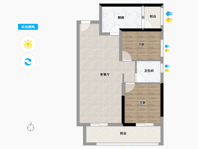 广西壮族自治区-南宁市-翡翠时光-71.40-户型库-采光通风