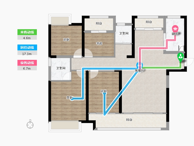 湖南省-常德市-中建·滨江府-110.00-户型库-动静线