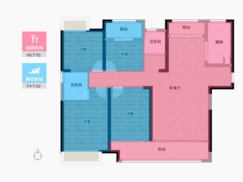 湖南省-常德市-中建·滨江府-110.00-户型库-动静分区