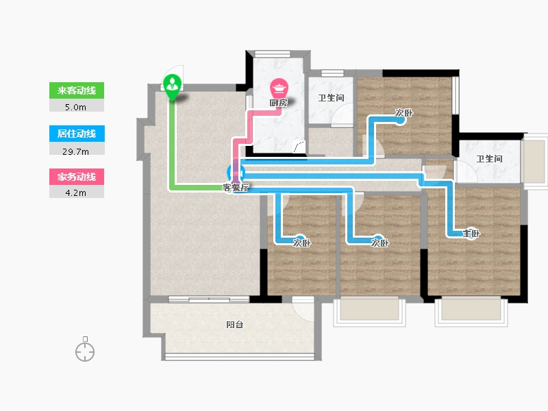 广西壮族自治区-南宁市-东方尊府-99.16-户型库-动静线