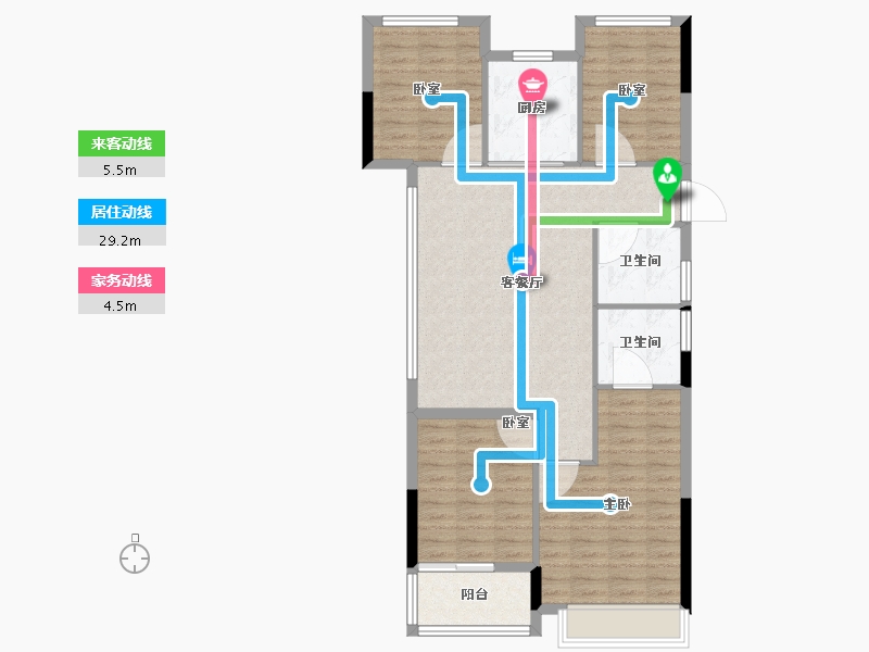 浙江省-杭州市-瑞源邸-96.81-户型库-动静线