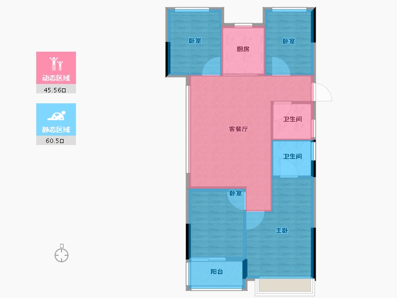 浙江省-杭州市-瑞源邸-96.81-户型库-动静分区