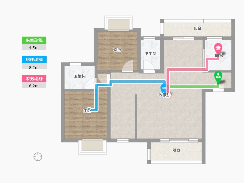 广东省-珠海市-京华假日湾C区-76.75-户型库-动静线