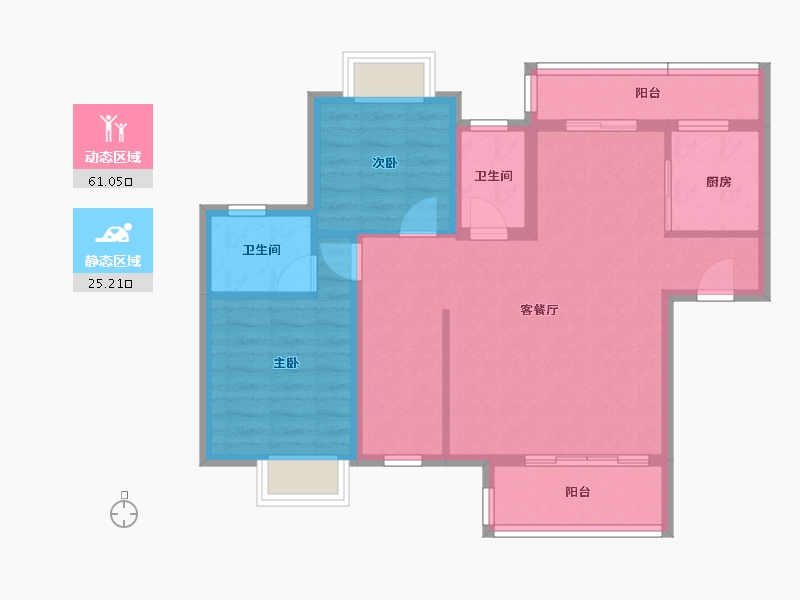 广东省-珠海市-京华假日湾C区-76.75-户型库-动静分区