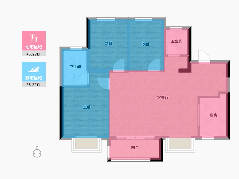 广东省-珠海市-南光泊岸花园-71.20-户型库-动静分区