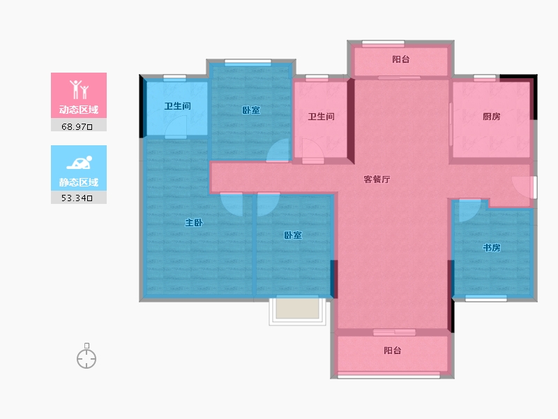 广东省-佛山市-美的西江府-109.96-户型库-动静分区