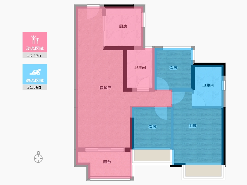 广东省-佛山市-中交诚湾悦府-68.79-户型库-动静分区