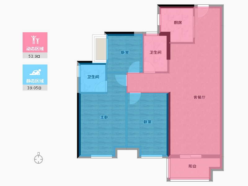 广东省-佛山市-美的西江府-83.63-户型库-动静分区