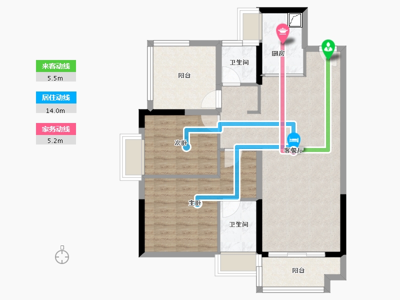 广东省-佛山市-首创禧瑞园著-80.35-户型库-动静线