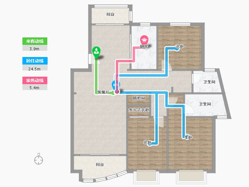 安徽省-合肥市-缤纷南国绮霞居-133.20-户型库-动静线