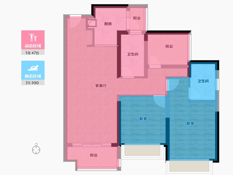 广东省-佛山市-保利华侨城云禧-78.54-户型库-动静分区