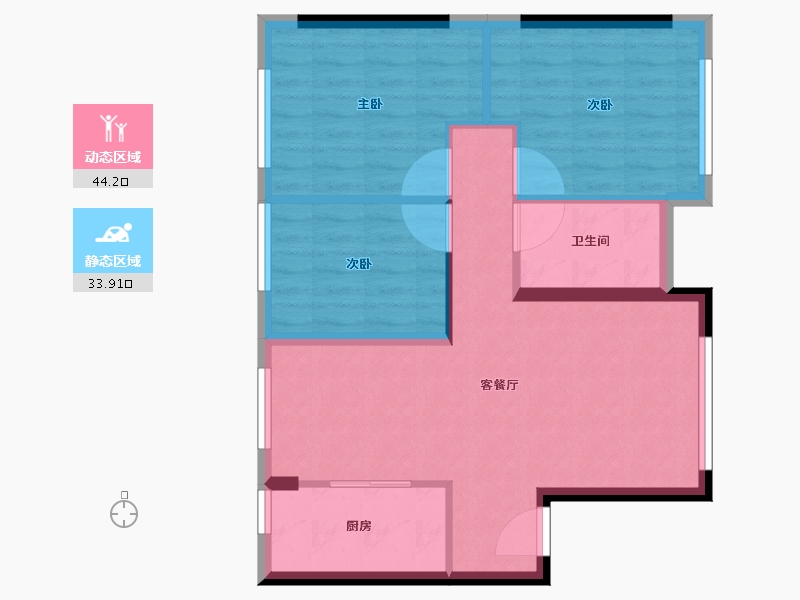 广东省-珠海市-佳兆业·水岸华都·悦港湾-70.43-户型库-动静分区