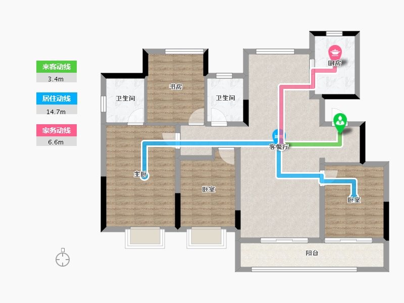 浙江省-杭州市-禹洲宋都望林府-114.07-户型库-动静线