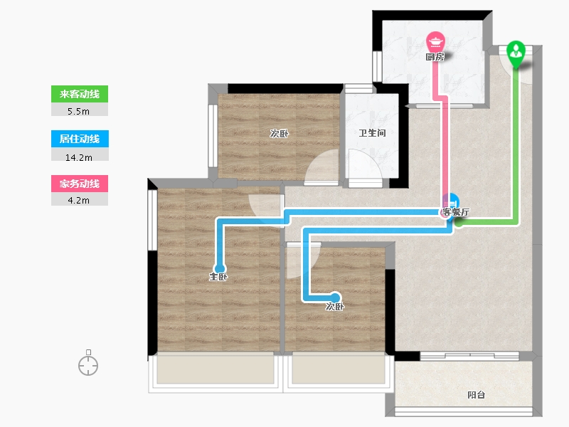 广东省-珠海市-佳兆业·水岸华都·悦港湾-71.05-户型库-动静线