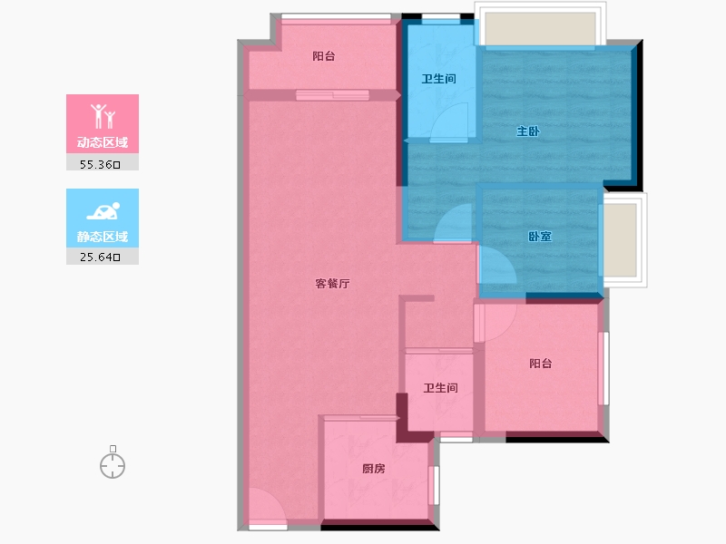 广东省-佛山市-碧桂园凤凰湾-72.00-户型库-动静分区