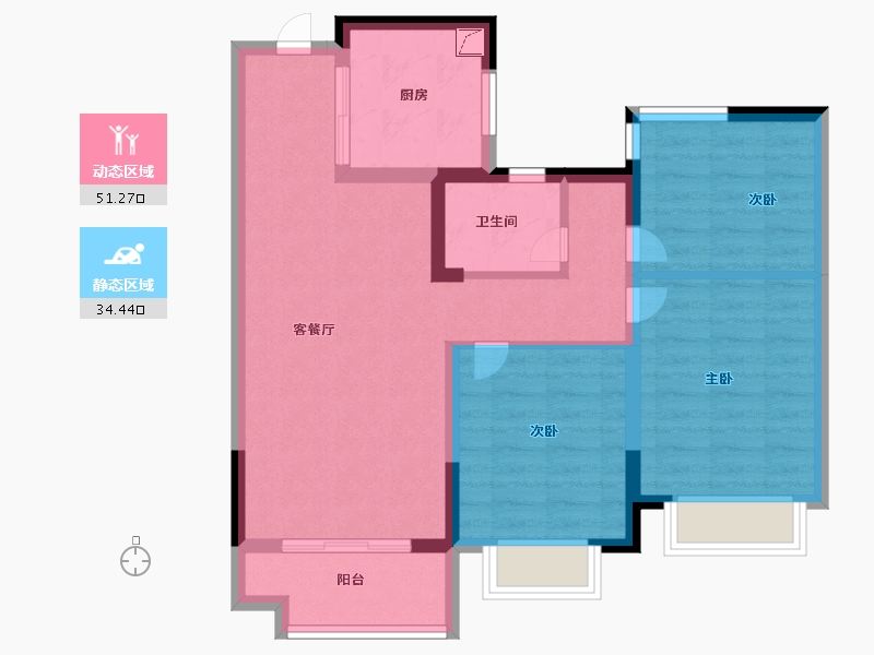 安徽省-合肥市-学林春晓-76.00-户型库-动静分区