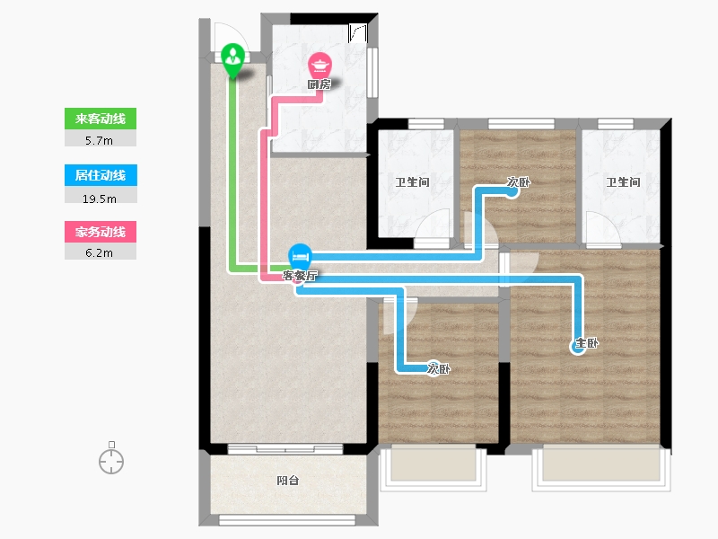 江苏省-南京市-仁恒城市星光-80.00-户型库-动静线