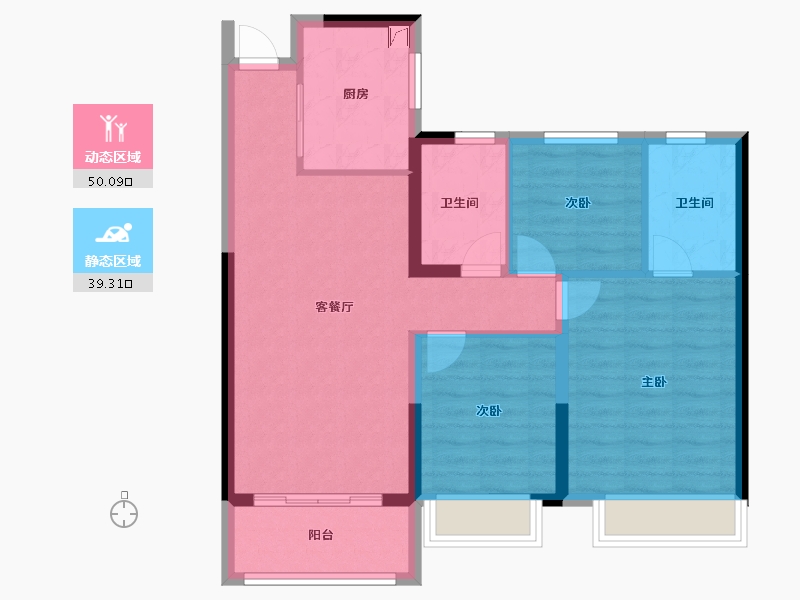 江苏省-南京市-仁恒城市星光-80.00-户型库-动静分区